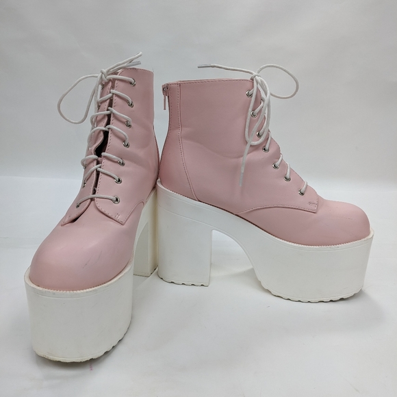 Hot Topic Shoes Pastel Pink Platform Hot Topic Boots Poshmark